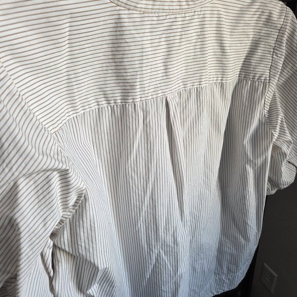 Plus Size Anthropologie White Striped Blouse - Picture 7 of 10